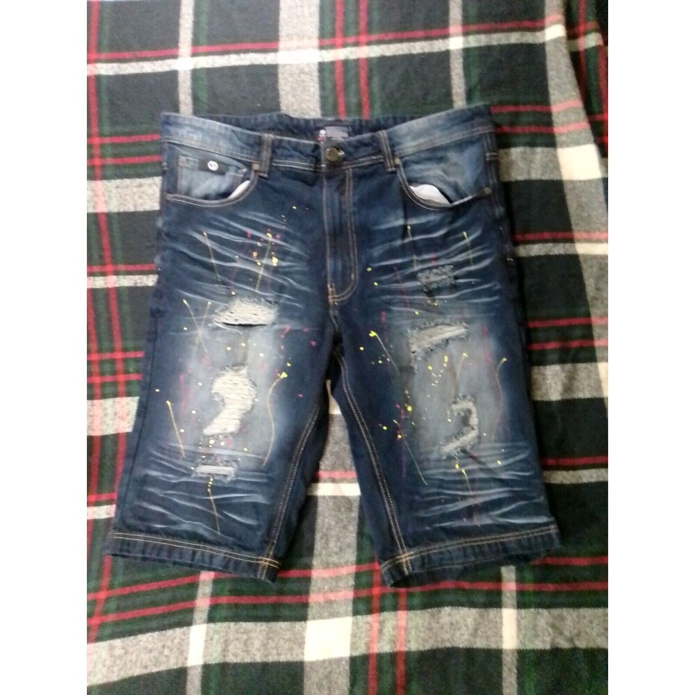 Switch Remarkable Mens Size30 Denim Shorts Whiskering Distressed Paint Splatter